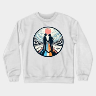 trippy psychedelic retro art Crewneck Sweatshirt